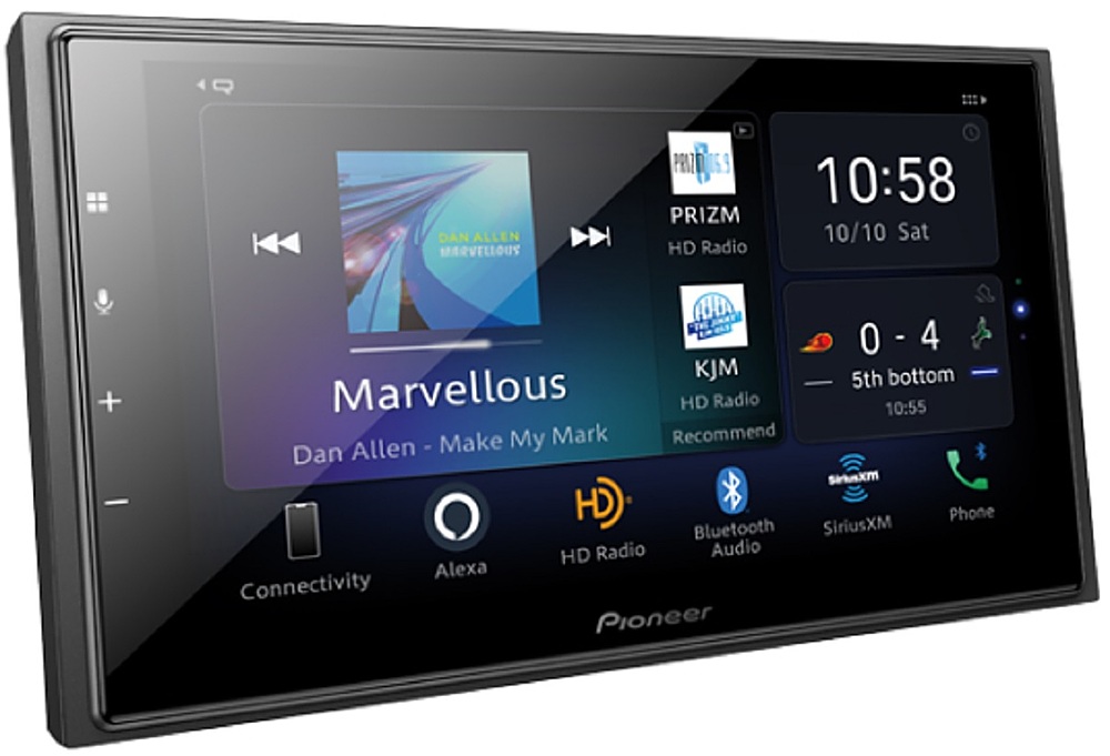 Angle View: Pioneer - 6.8inch Capacitive Glass Touchscreen Multimedia Receiver - Black