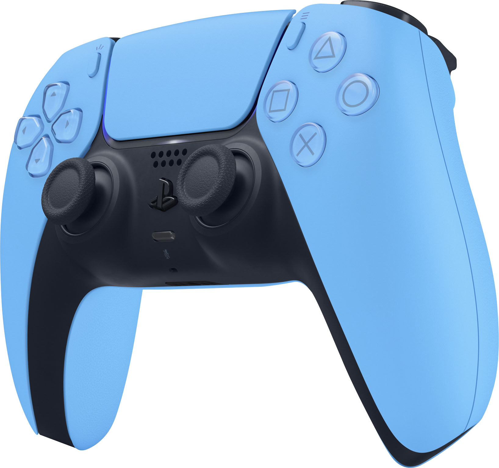 Angle View: Sony - PlayStation 5 - DualSense Wireless Controller - Starlight Blue