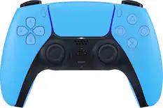 Front. Sony - PlayStation 5 - DualSense Wireless Controller - Starlight Blue.