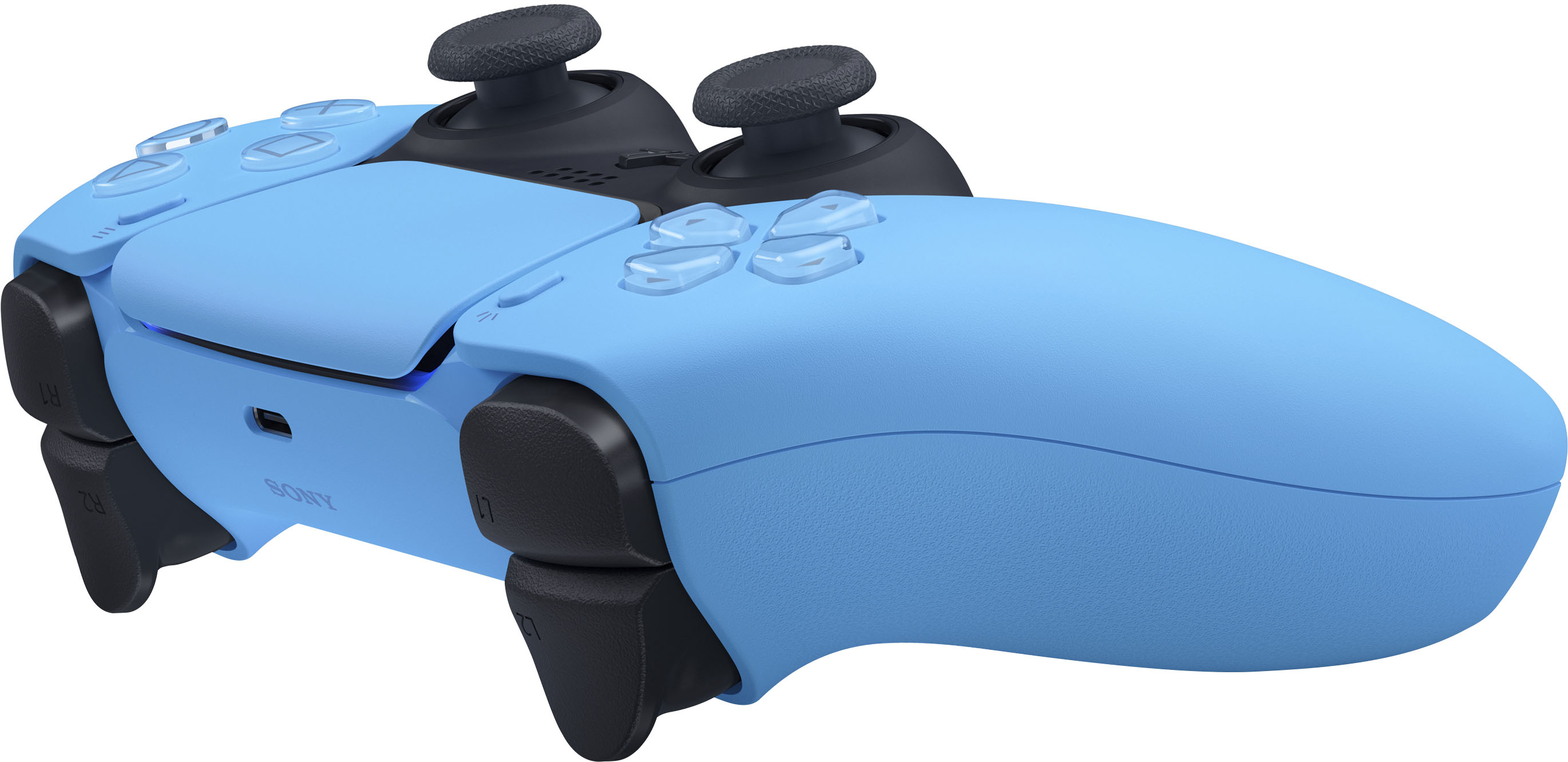 Left View: Sony - PlayStation 5 - DualSense Wireless Controller - Starlight Blue