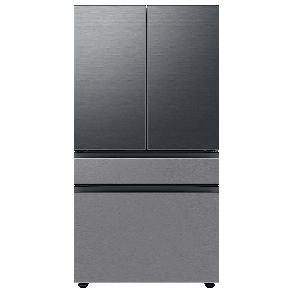 Alt View 12. Samsung - Bespoke 4-Door French Door Refrigerator Panel - Top Panel - Matte Black Steel.