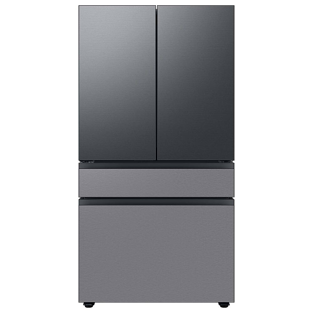 Alt View 12. Samsung - Bespoke 4-Door French Door Refrigerator Panel - Top Panel - Matte Black Steel.