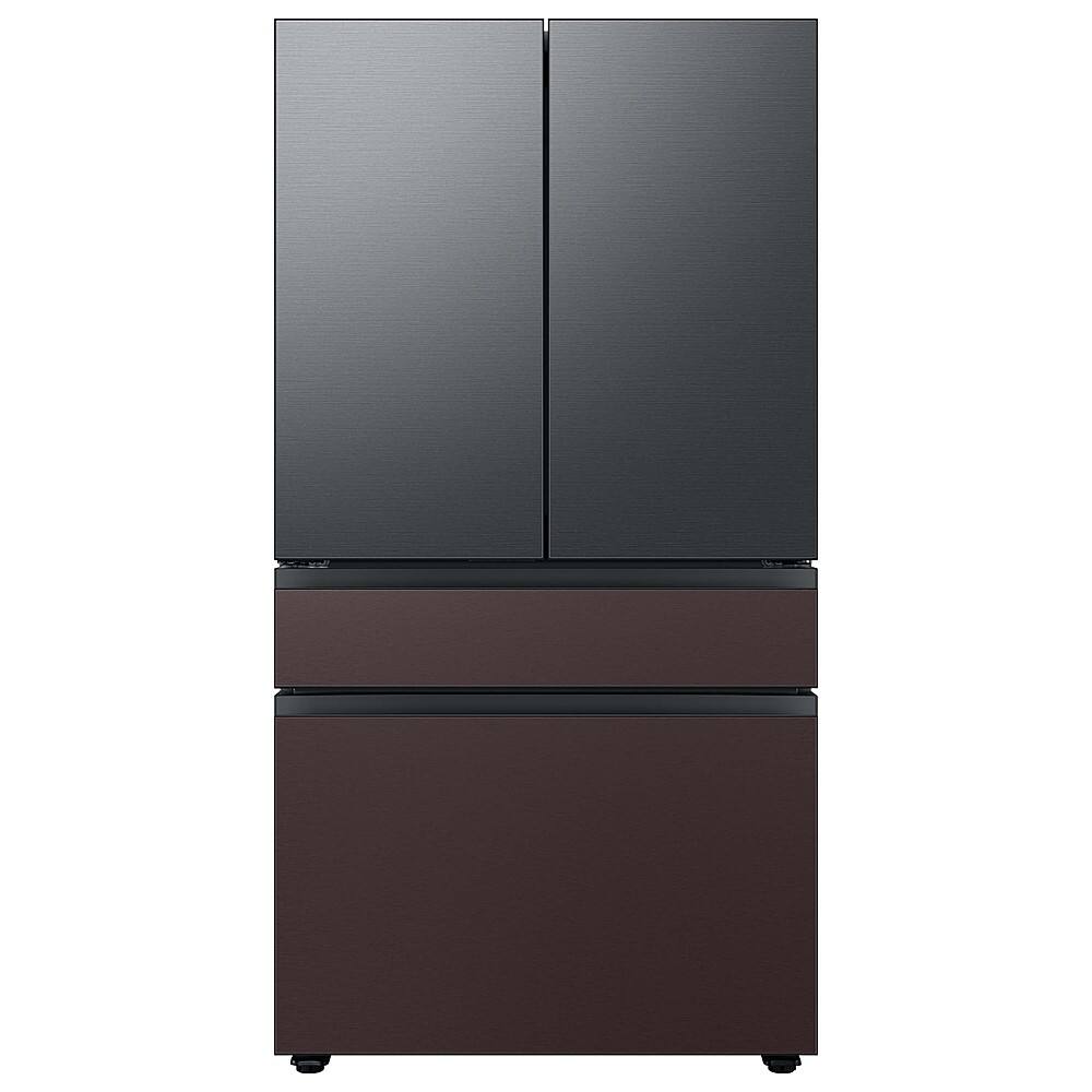 Alt View 15. Samsung - Bespoke 4-Door French Door Refrigerator Panel - Top Panel - Matte Black Steel.
