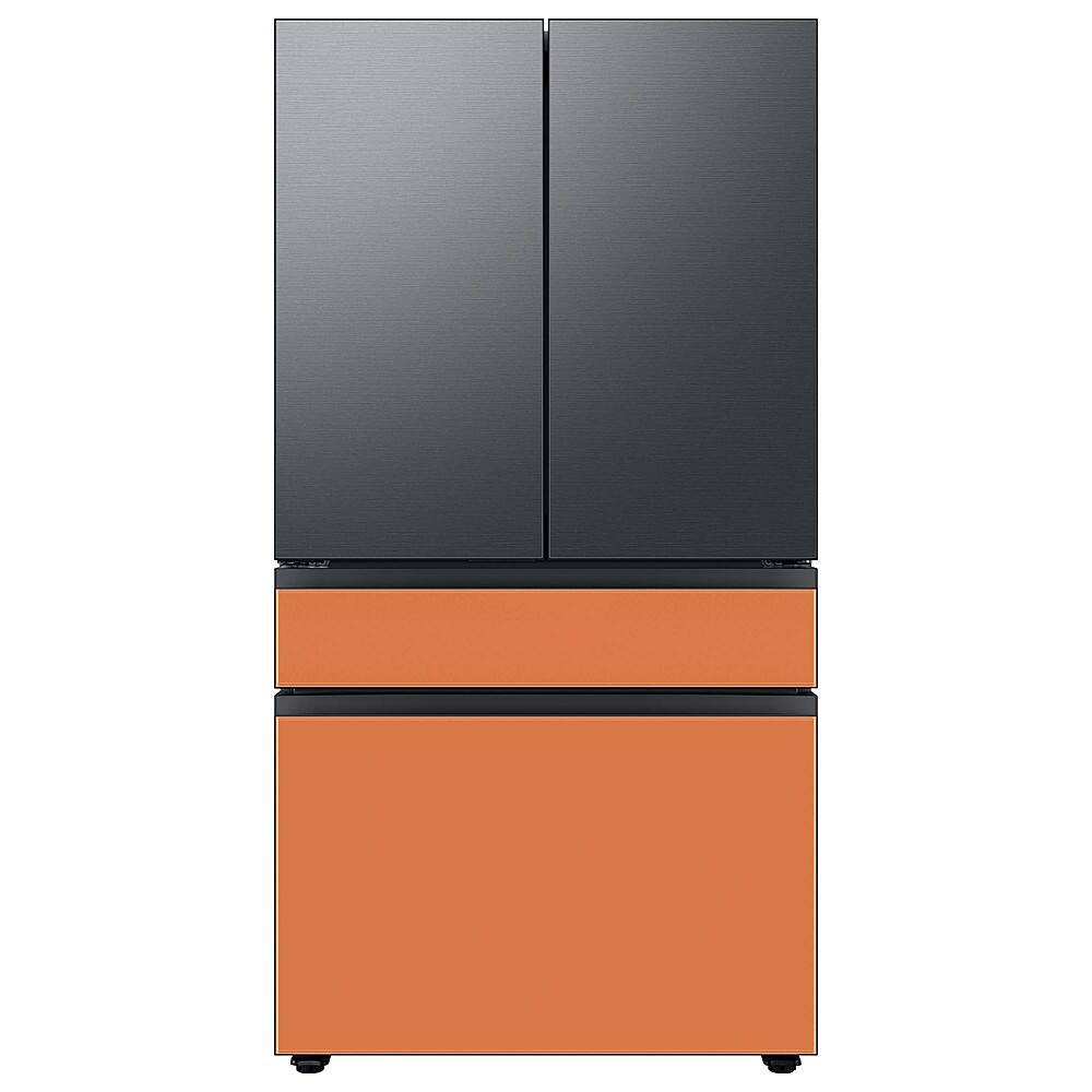 Alt View 17. Samsung - Bespoke 4-Door French Door Refrigerator Panel - Top Panel - Matte Black Steel.