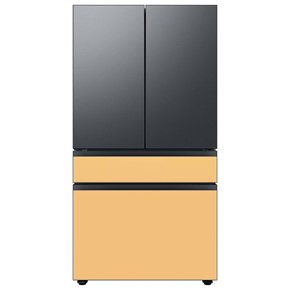 Alt View 18. Samsung - Bespoke 4-Door French Door Refrigerator Panel - Top Panel - Matte Black Steel.