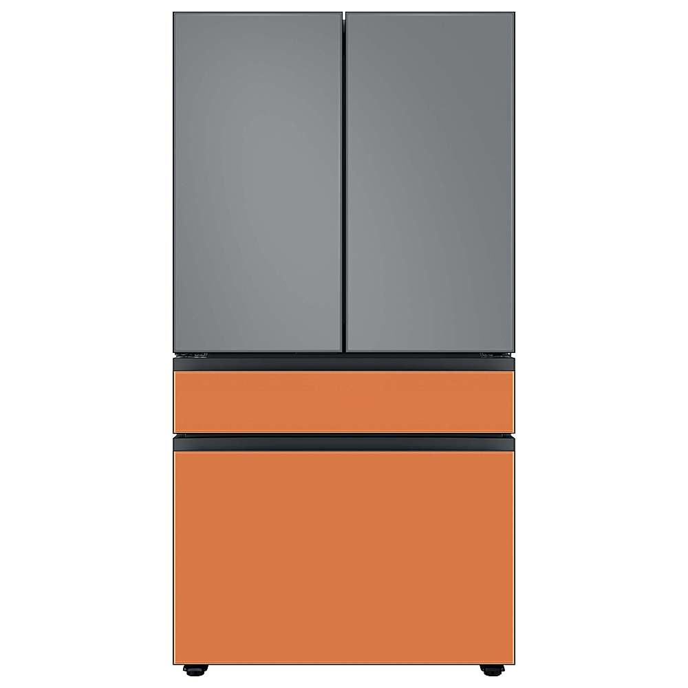 Alt View 13. Samsung - Bespoke 4-Door French Door Refrigerator panel - Bottom Panel - Clementine Glass.