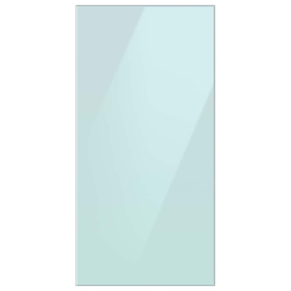 Front. Samsung - Bespoke 4-Door French Door Refrigerator Panel - Top Panel - Morning Blue Glass.