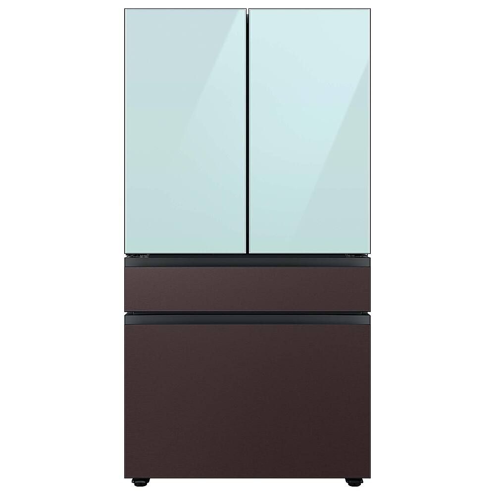 Alt View 15. Samsung - Bespoke 4-Door French Door Refrigerator Panel - Top Panel - Morning Blue Glass.