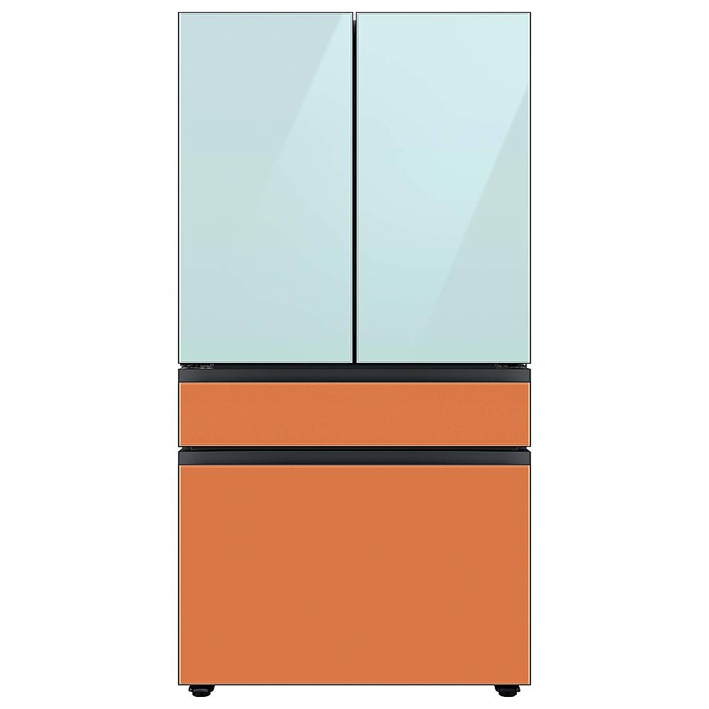 Alt View 17. Samsung - Bespoke 4-Door French Door Refrigerator Panel - Top Panel - Morning Blue Glass.