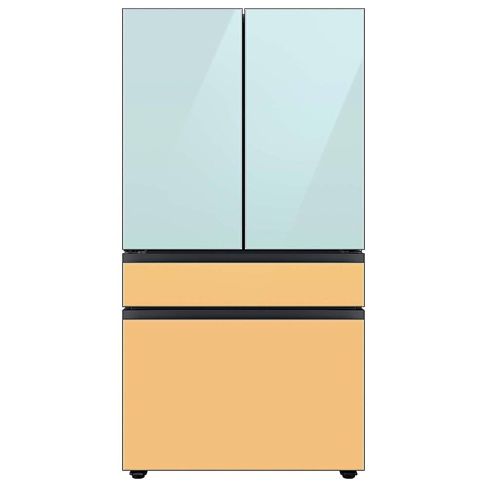 Alt View 18. Samsung - Bespoke 4-Door French Door Refrigerator Panel - Top Panel - Morning Blue Glass.