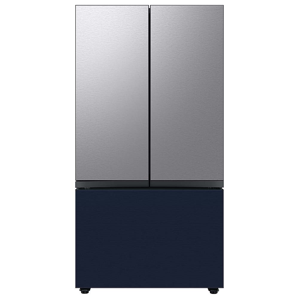 Alt View 12. Samsung - Bespoke 3-Door French Door Refrigerator panel - Bottom Panel - Navy Steel.