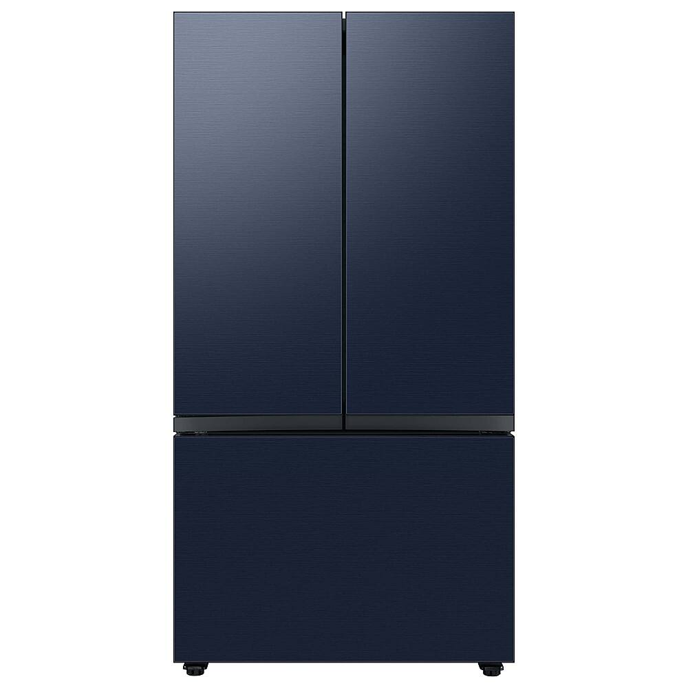 Alt View 15. Samsung - Bespoke 3-Door French Door Refrigerator panel - Bottom Panel - Navy Steel.