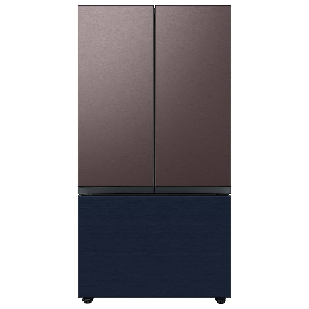 Alt View 17. Samsung - Bespoke 3-Door French Door Refrigerator panel - Bottom Panel - Navy Steel.