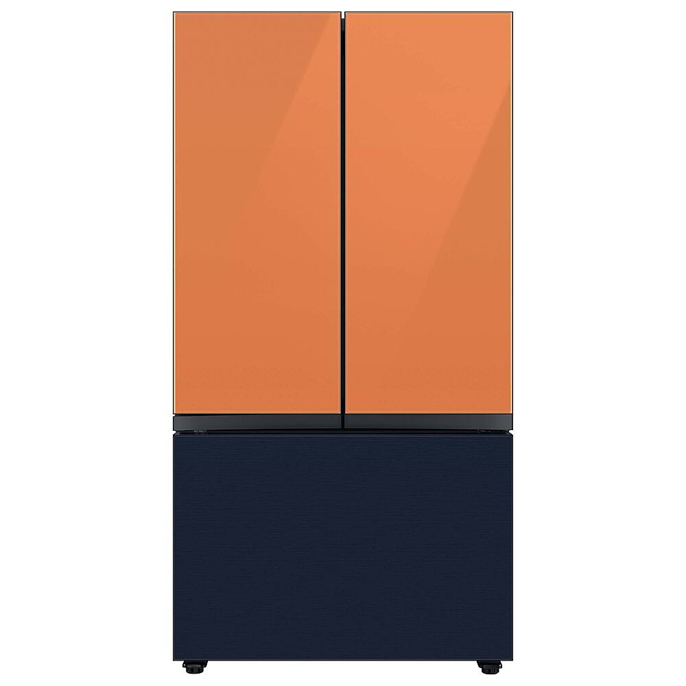 Alt View 19. Samsung - Bespoke 3-Door French Door Refrigerator panel - Bottom Panel - Navy Steel.