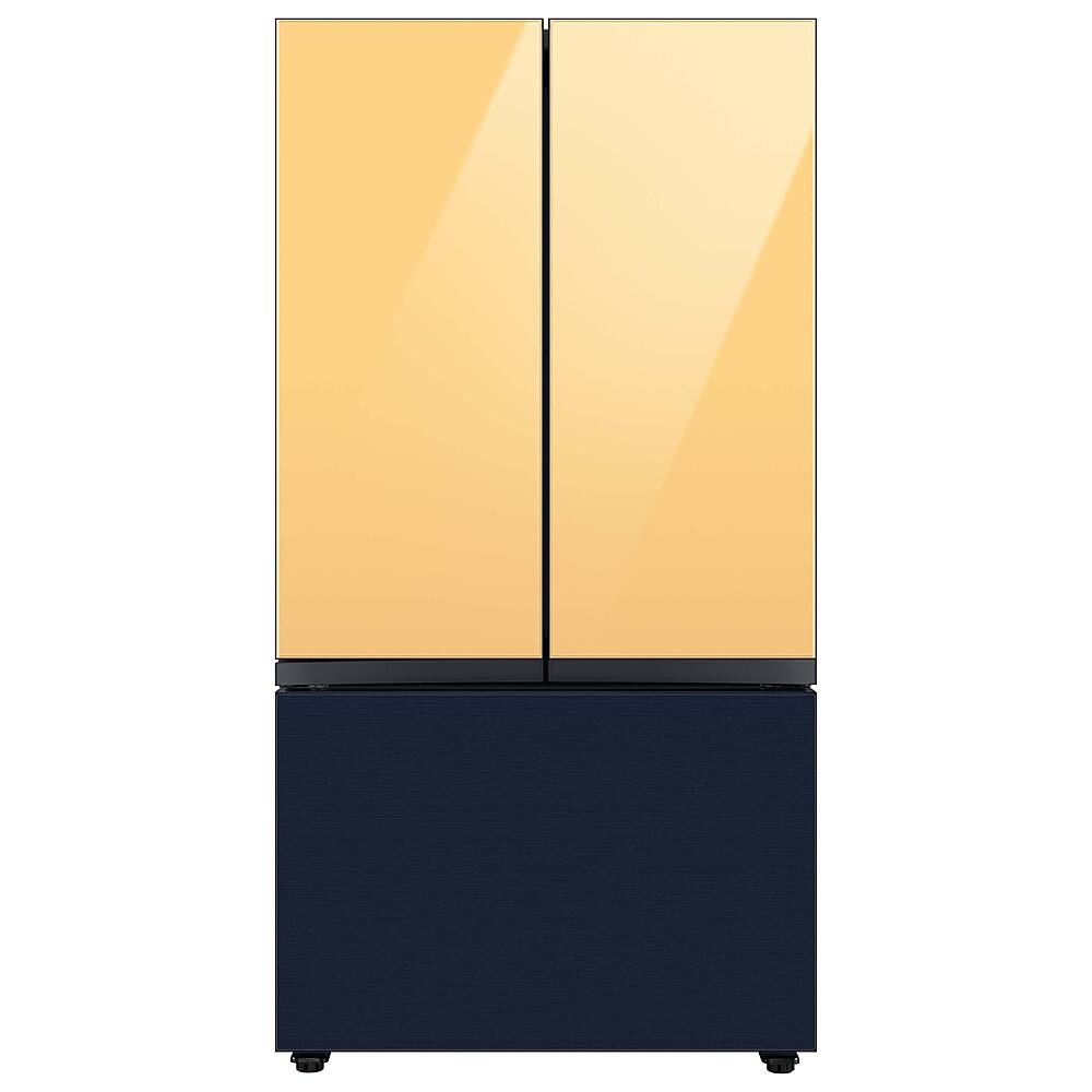 Alt View 20. Samsung - Bespoke 3-Door French Door Refrigerator panel - Bottom Panel - Navy Steel.