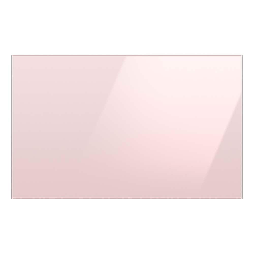 Front. Samsung - Bespoke 4-Door French Door Refrigerator panel - Bottom Panel - Pink Glass.