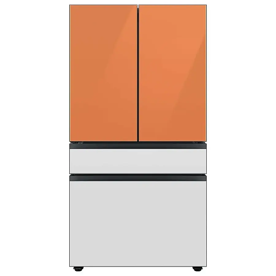 Alt View 20. Samsung - Bespoke 4-Door French Door Refrigerator Panel - Middle Panel - White Glass.