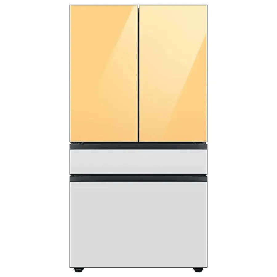 Alt View 21. Samsung - Bespoke 4-Door French Door Refrigerator Panel - Middle Panel - White Glass.