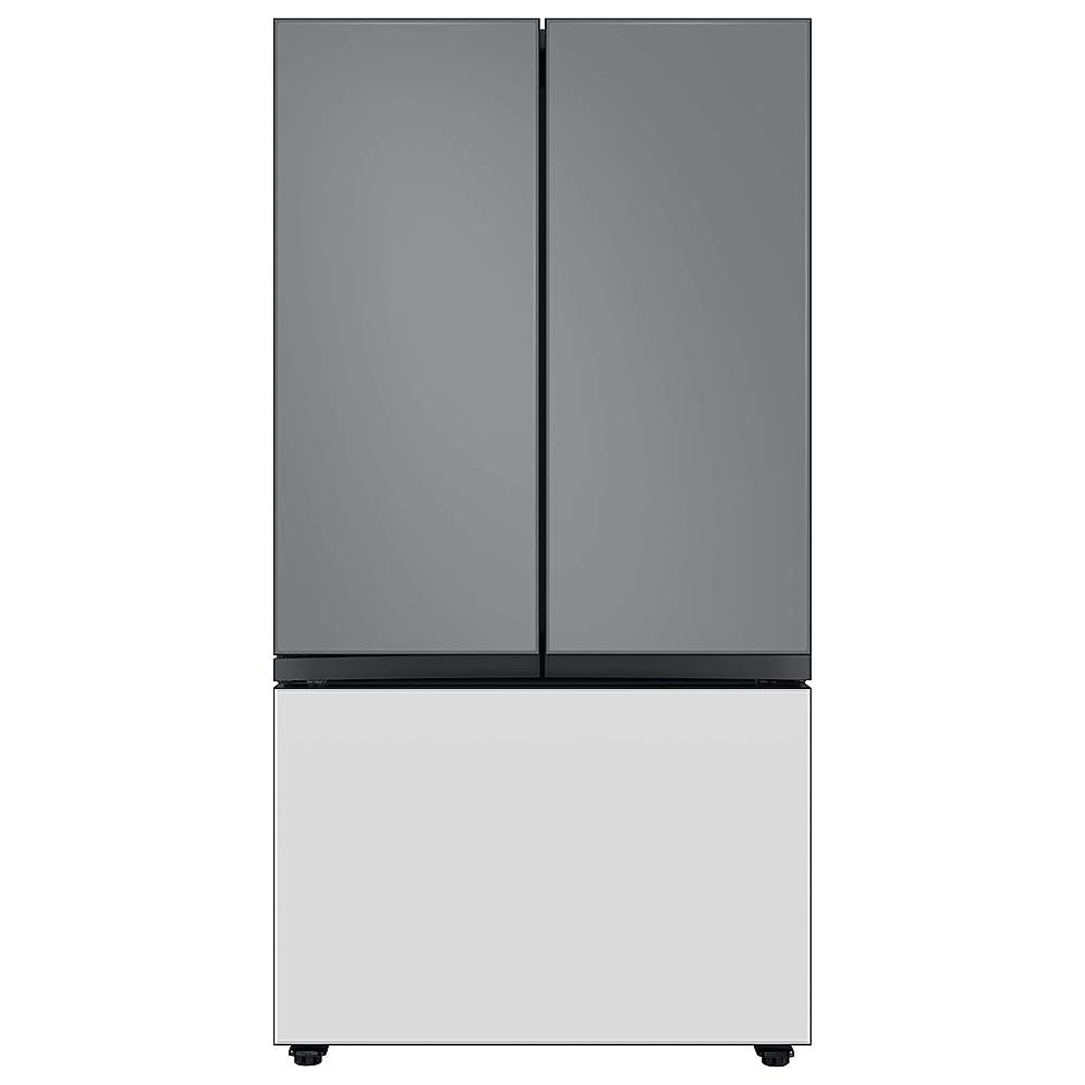 Alt View 11. Samsung - Bespoke 3-Door French Door Refrigerator panel - Top Panel - Gray Glass.
