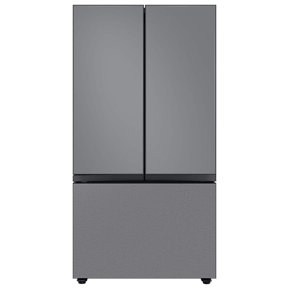 Alt View 12. Samsung - Bespoke 3-Door French Door Refrigerator panel - Top Panel - Gray Glass.