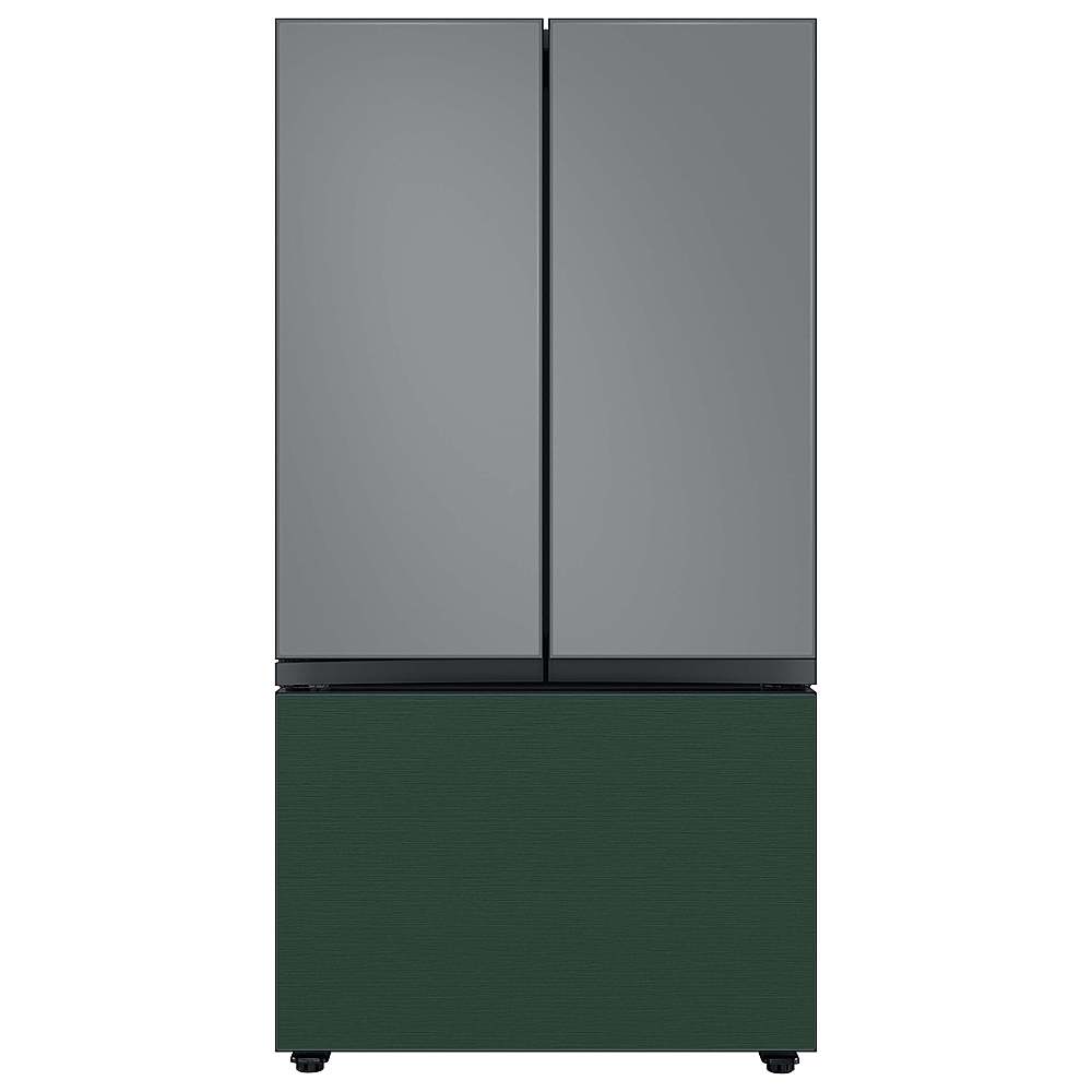 Alt View 16. Samsung - Bespoke 3-Door French Door Refrigerator panel - Top Panel - Gray Glass.