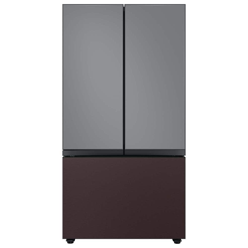 Alt View 17. Samsung - Bespoke 3-Door French Door Refrigerator panel - Top Panel - Gray Glass.