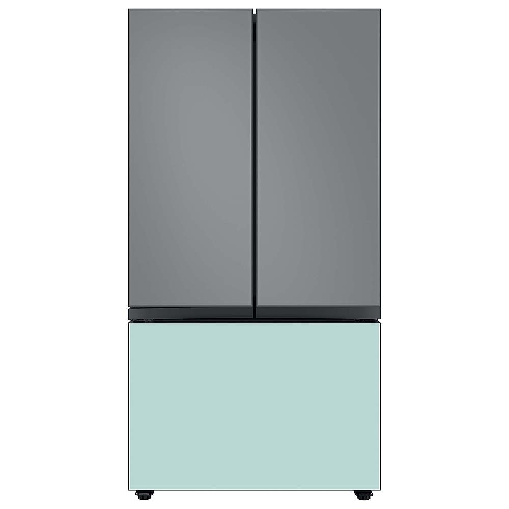 Alt View 18. Samsung - Bespoke 3-Door French Door Refrigerator panel - Top Panel - Gray Glass.
