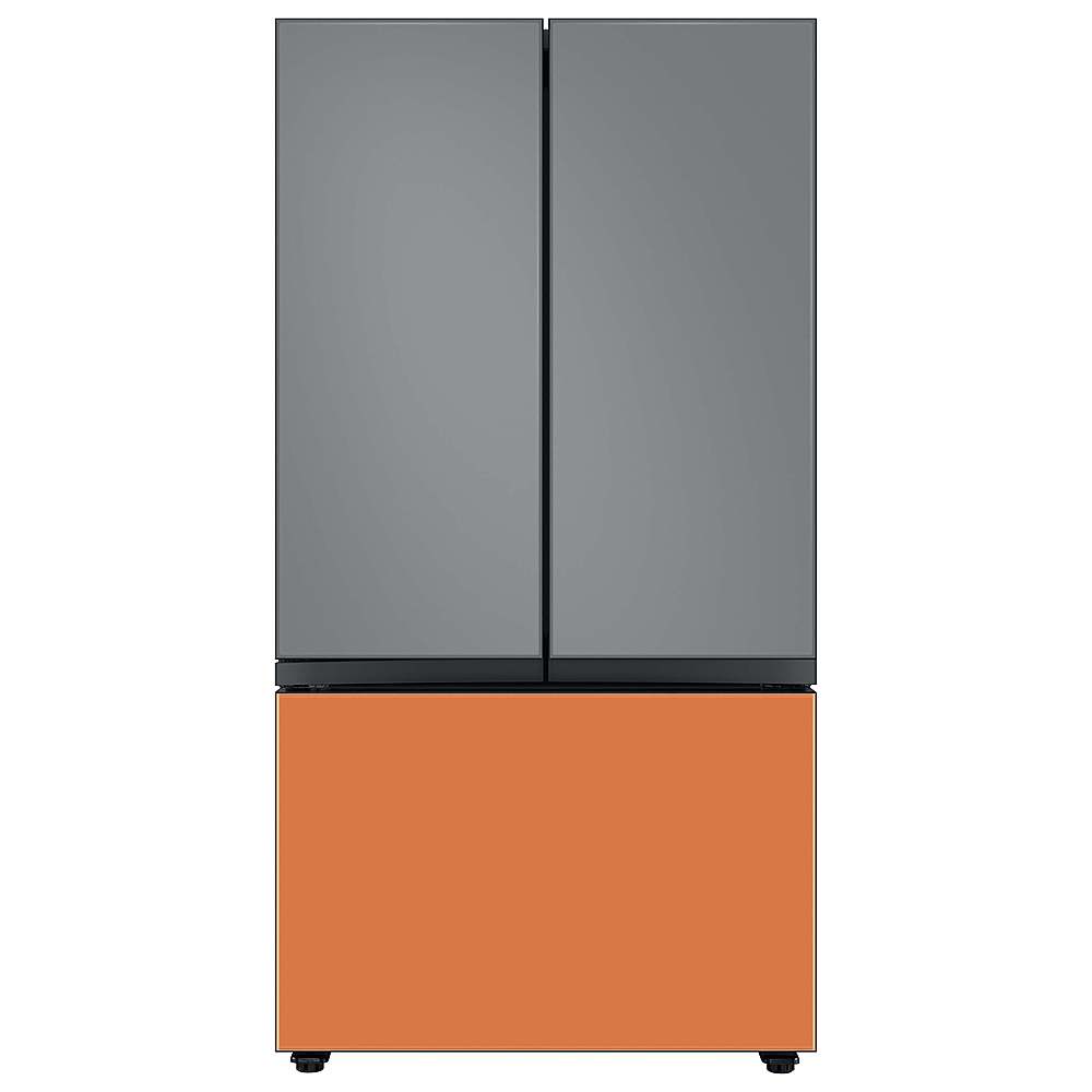 Alt View 19. Samsung - Bespoke 3-Door French Door Refrigerator panel - Top Panel - Gray Glass.