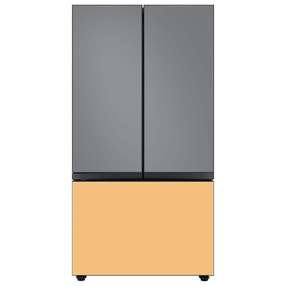 Alt View 20. Samsung - Bespoke 3-Door French Door Refrigerator panel - Top Panel - Gray Glass.