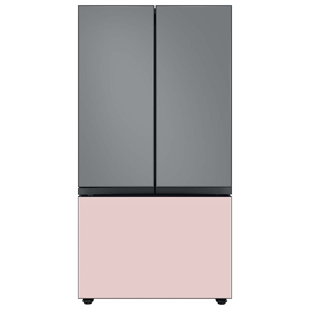 Alt View 21. Samsung - Bespoke 3-Door French Door Refrigerator panel - Top Panel - Gray Glass.