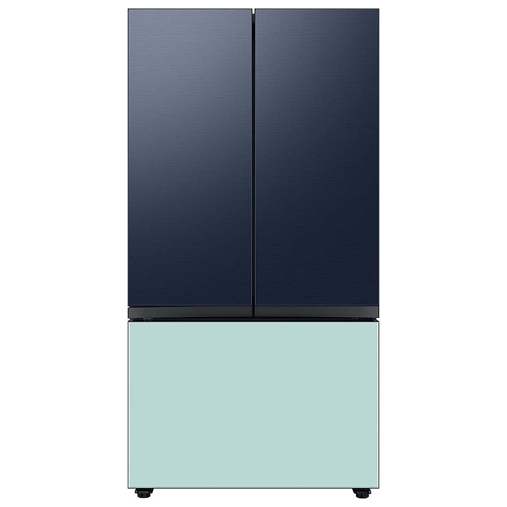 Alt View 15. Samsung - Bespoke 3-Door French Door Refrigerator panel - Bottom Panel - Morning Blue Glass.
