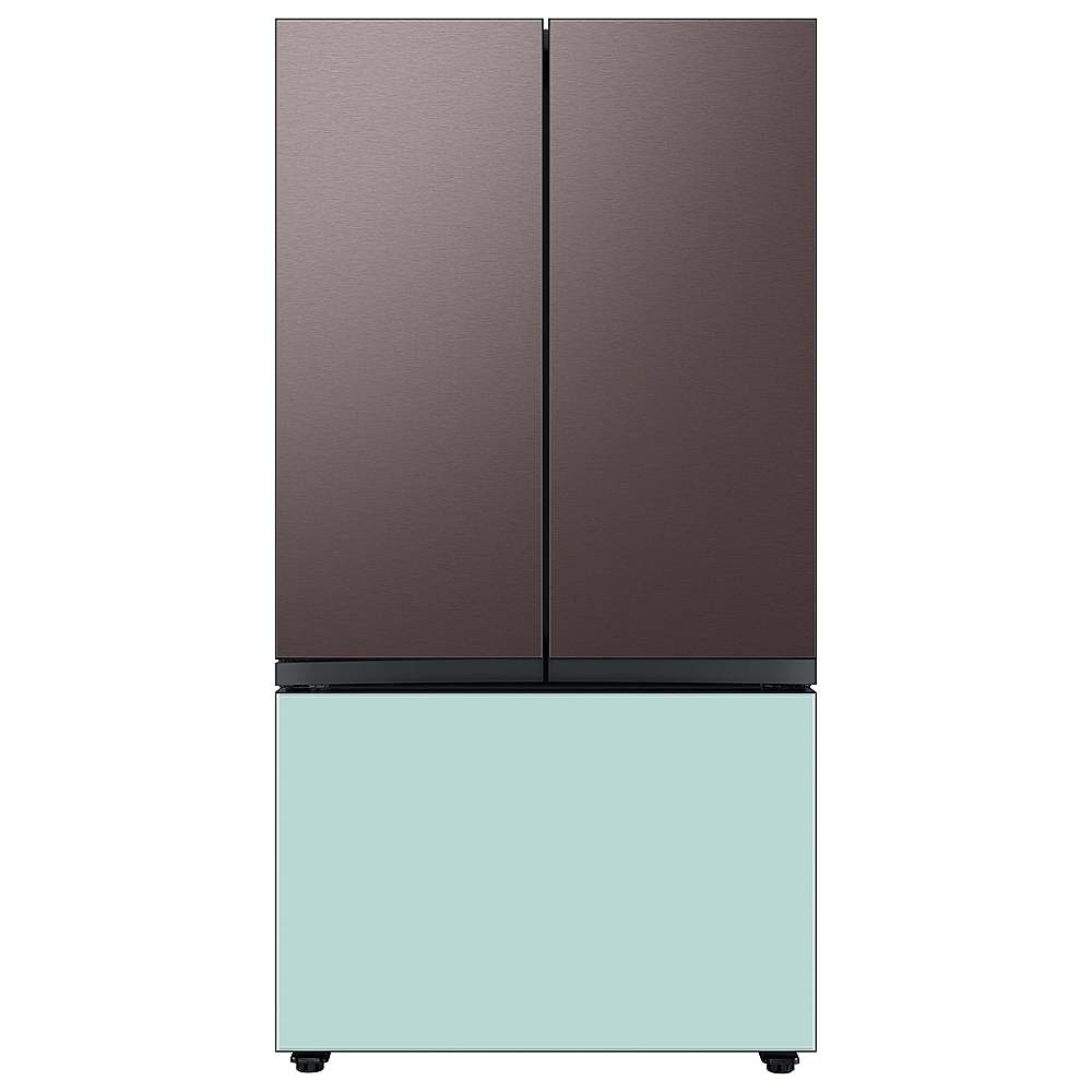 Alt View 17. Samsung - Bespoke 3-Door French Door Refrigerator panel - Bottom Panel - Morning Blue Glass.
