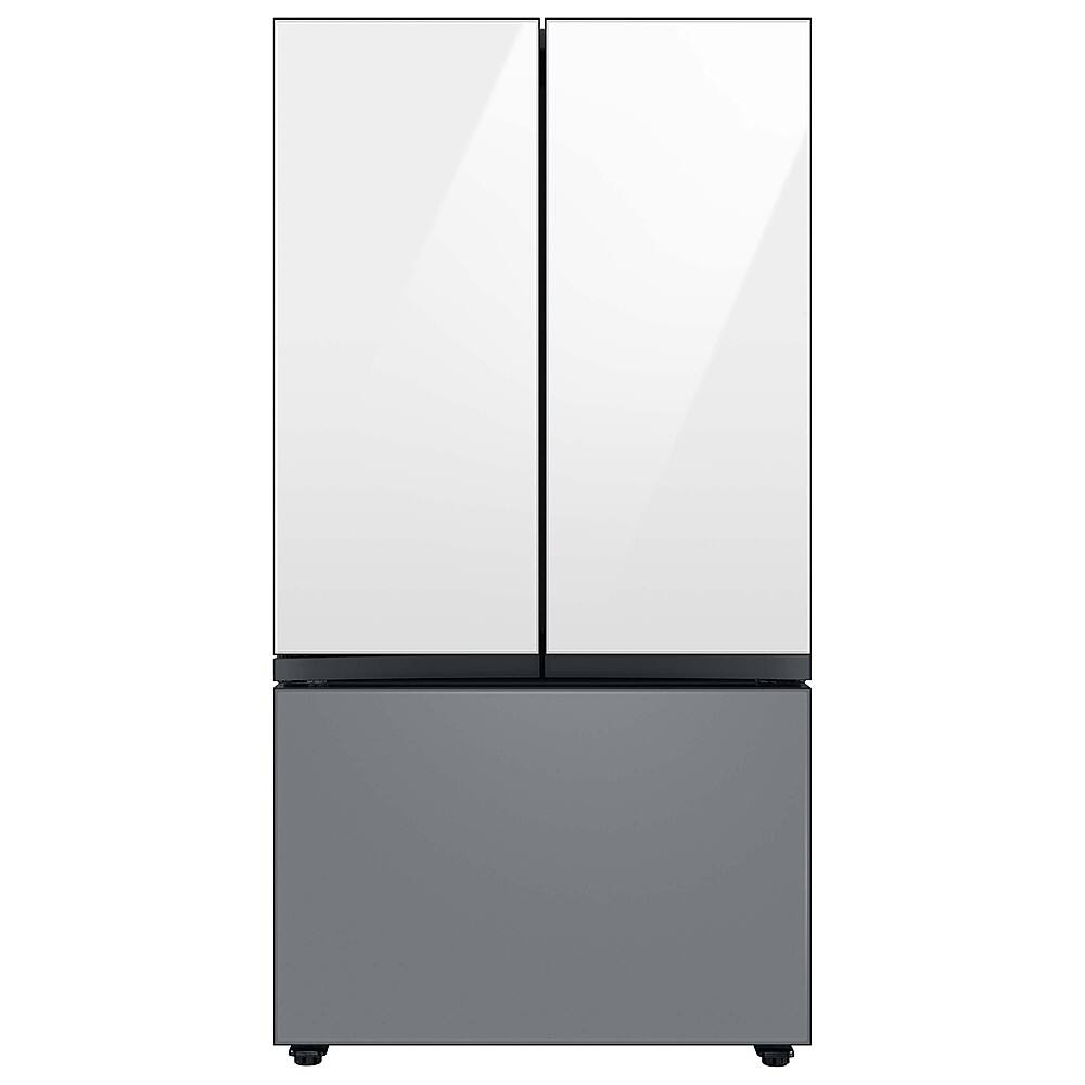 Alt View 11. Samsung - Bespoke 3-Door French Door Refrigerator panel - Bottom Panel - Gray Glass.