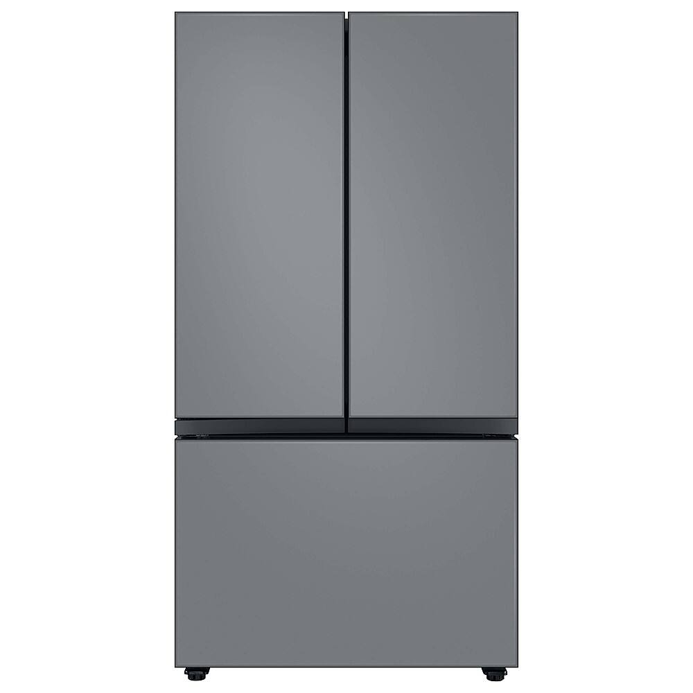 Alt View 13. Samsung - Bespoke 3-Door French Door Refrigerator panel - Bottom Panel - Gray Glass.