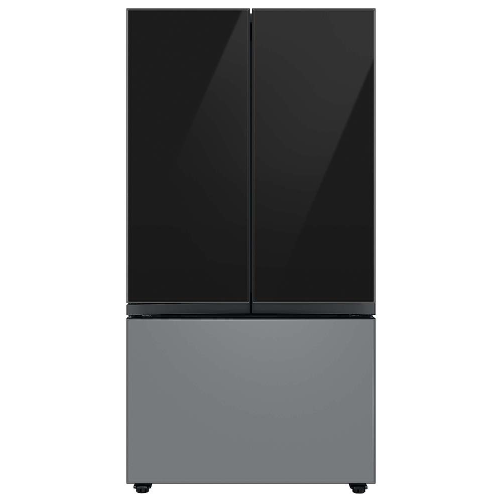 Alt View 15. Samsung - Bespoke 3-Door French Door Refrigerator panel - Bottom Panel - Gray Glass.
