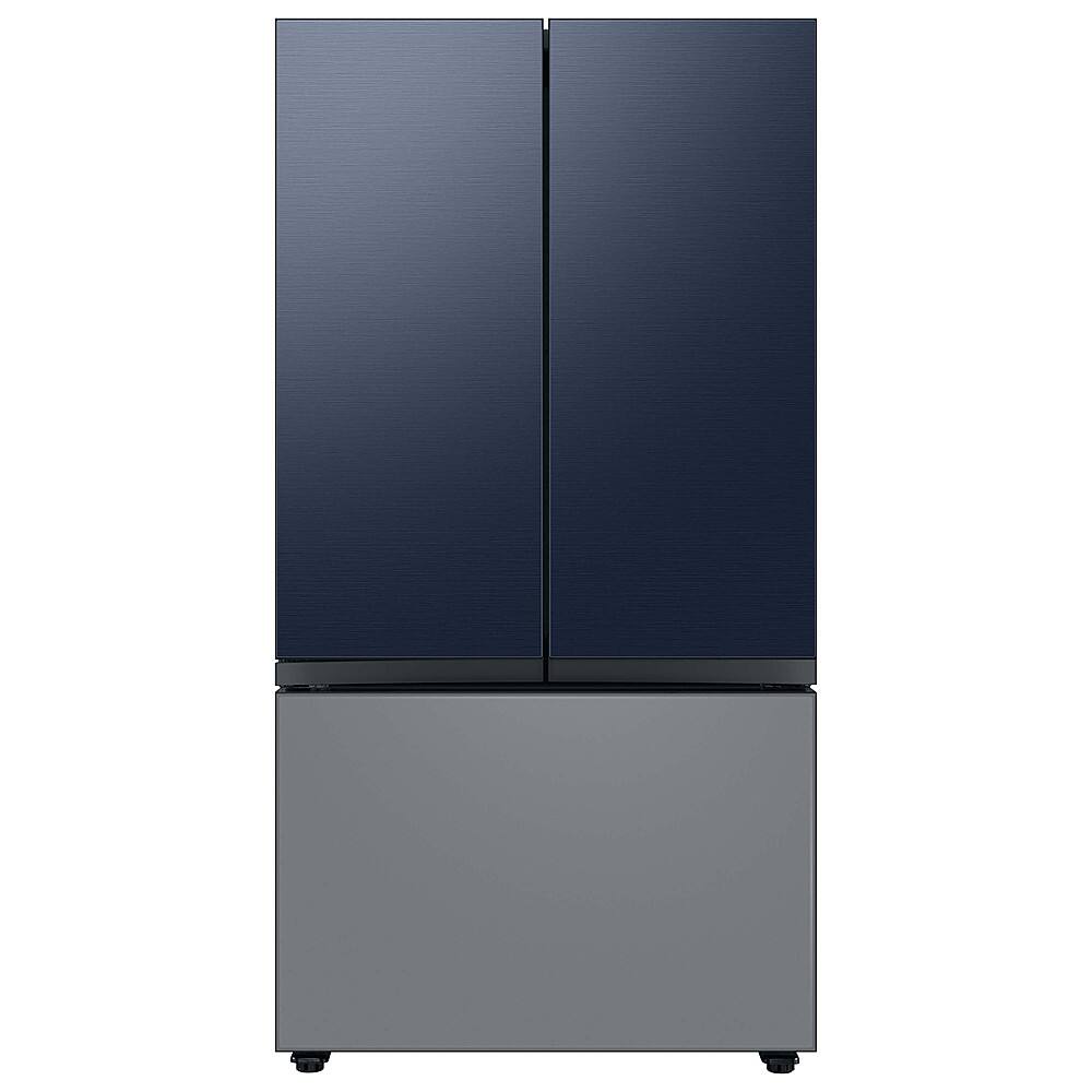 Alt View 16. Samsung - Bespoke 3-Door French Door Refrigerator panel - Bottom Panel - Gray Glass.
