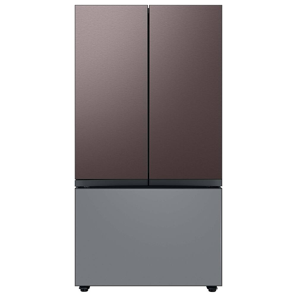 Alt View 18. Samsung - Bespoke 3-Door French Door Refrigerator panel - Bottom Panel - Gray Glass.