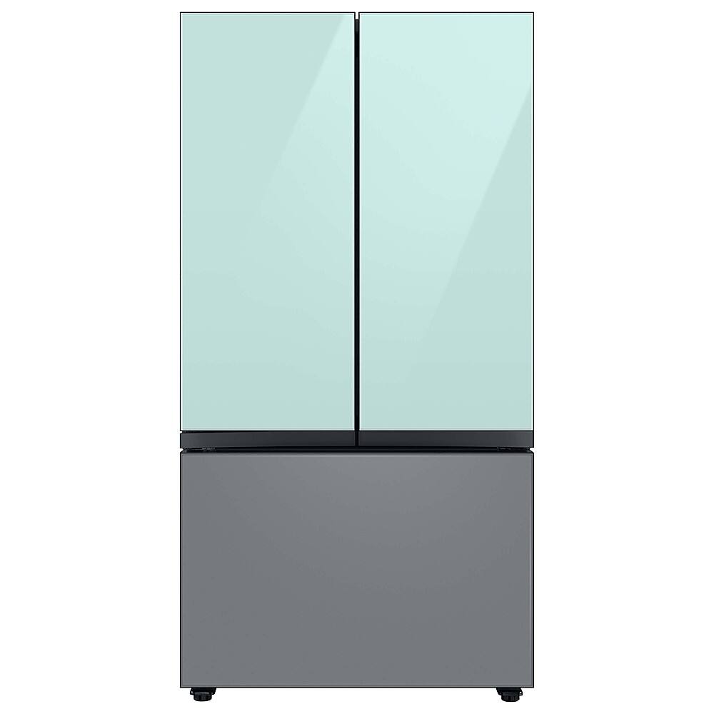 Alt View 19. Samsung - Bespoke 3-Door French Door Refrigerator panel - Bottom Panel - Gray Glass.