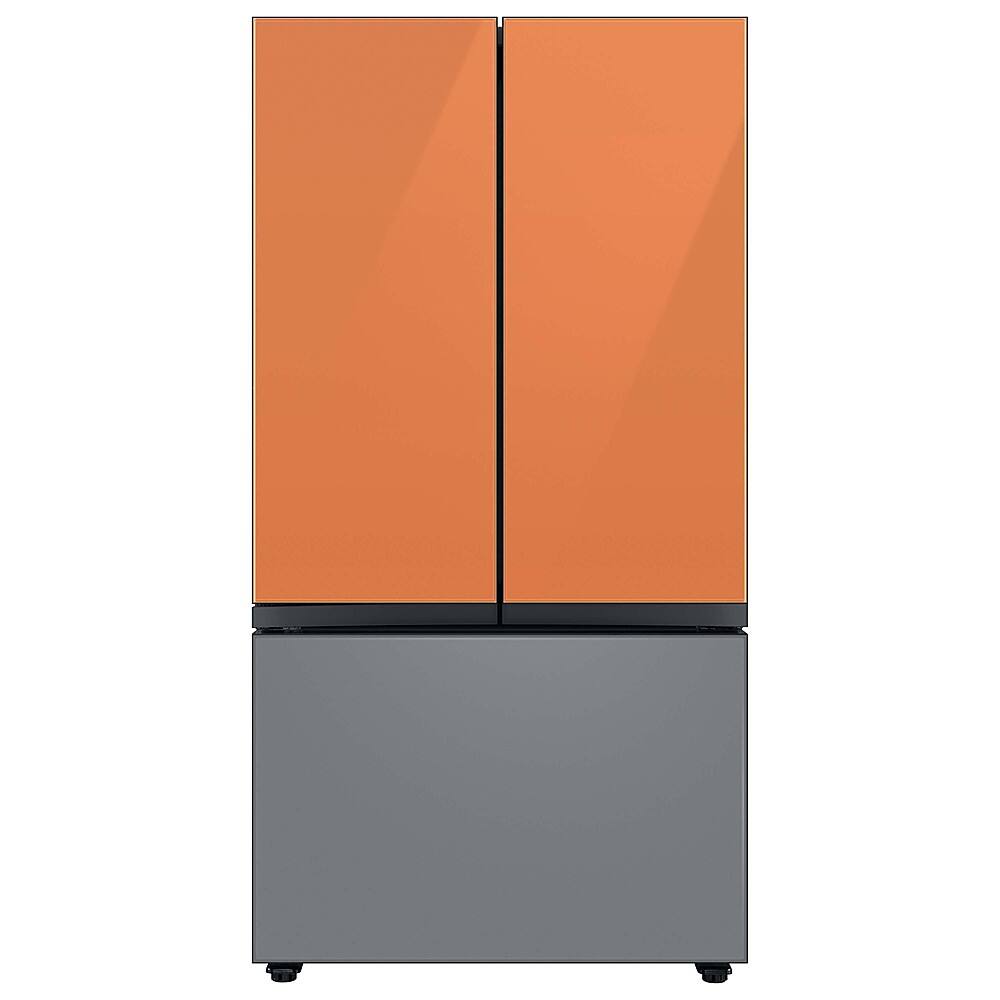 Alt View 20. Samsung - Bespoke 3-Door French Door Refrigerator panel - Bottom Panel - Gray Glass.