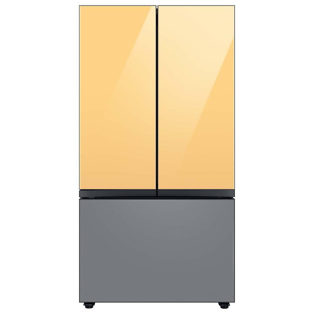 Alt View 21. Samsung - Bespoke 3-Door French Door Refrigerator panel - Bottom Panel - Gray Glass.