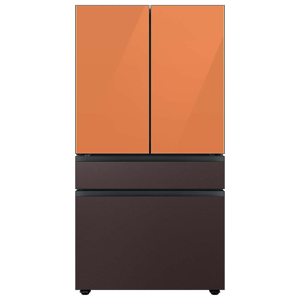Alt View 15. Samsung - Bespoke 4-Door French Door Refrigerator Panel - Top Panel - Clementine Glass.