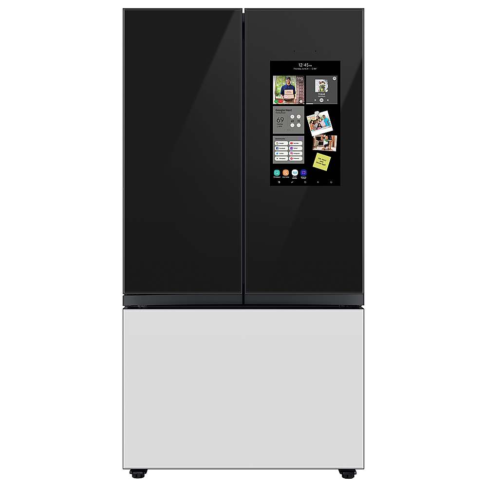 Alt View 11. Samsung - Bespoke 3-Door French Door Refrigerator panel - Top Panel - Charcoal Glass.