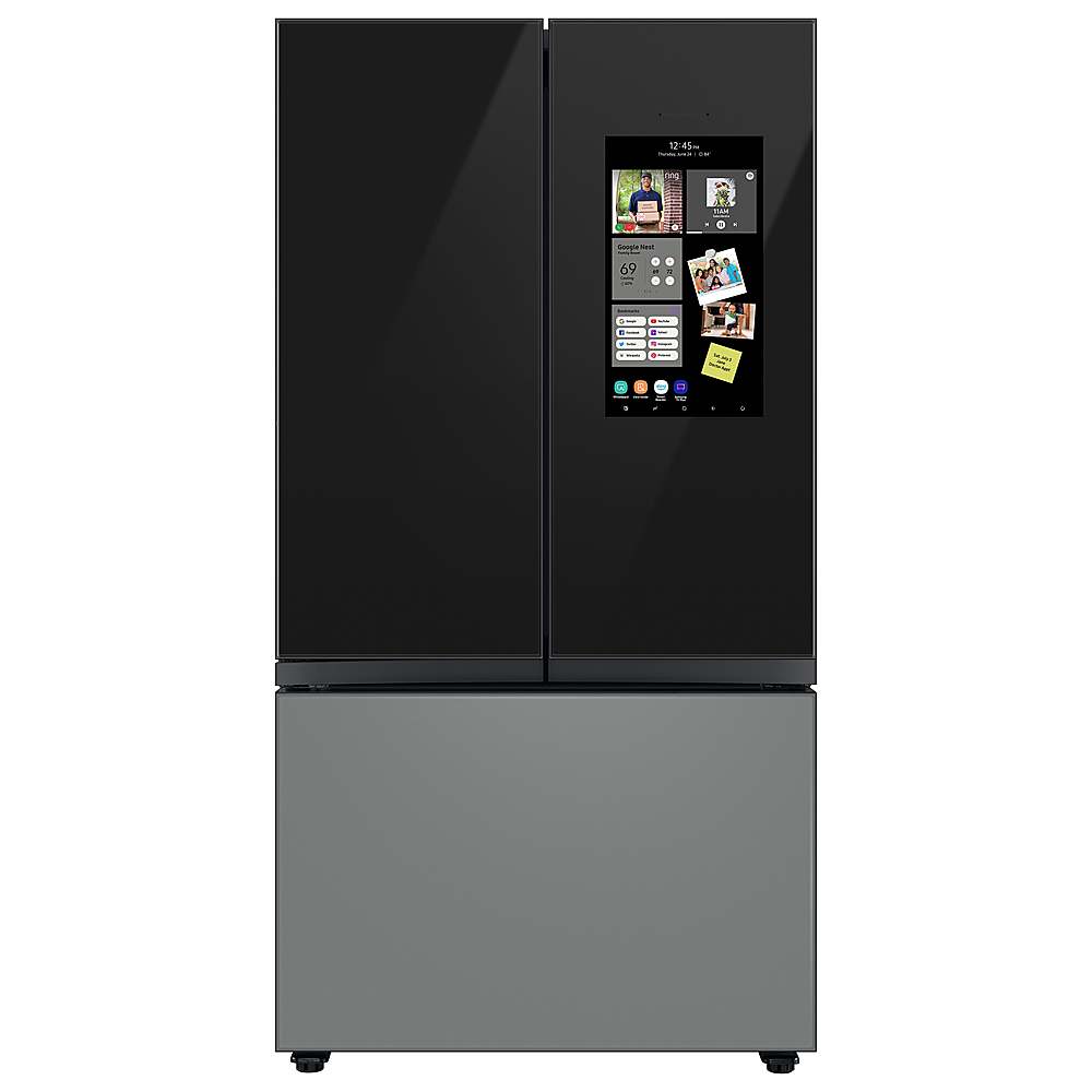 Alt View 13. Samsung - Bespoke 3-Door French Door Refrigerator panel - Top Panel - Charcoal Glass.