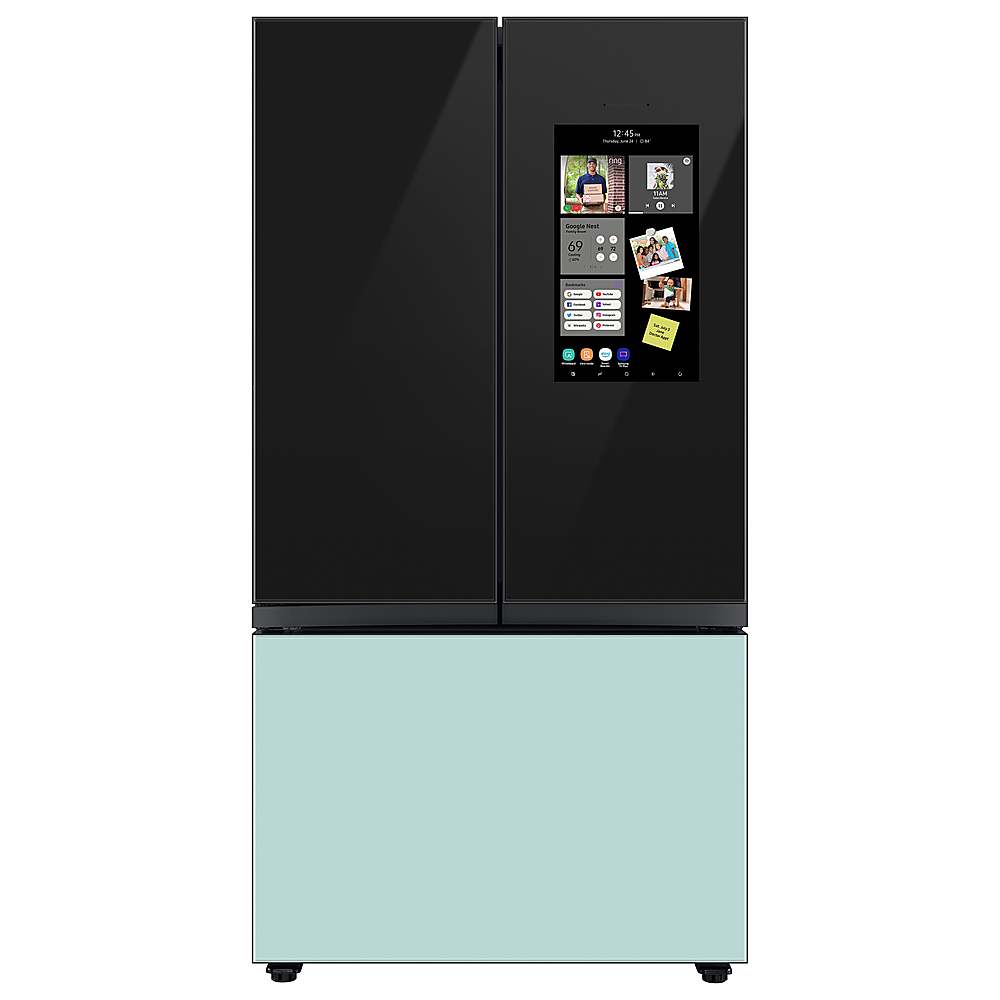 Alt View 19. Samsung - Bespoke 3-Door French Door Refrigerator panel - Top Panel - Charcoal Glass.