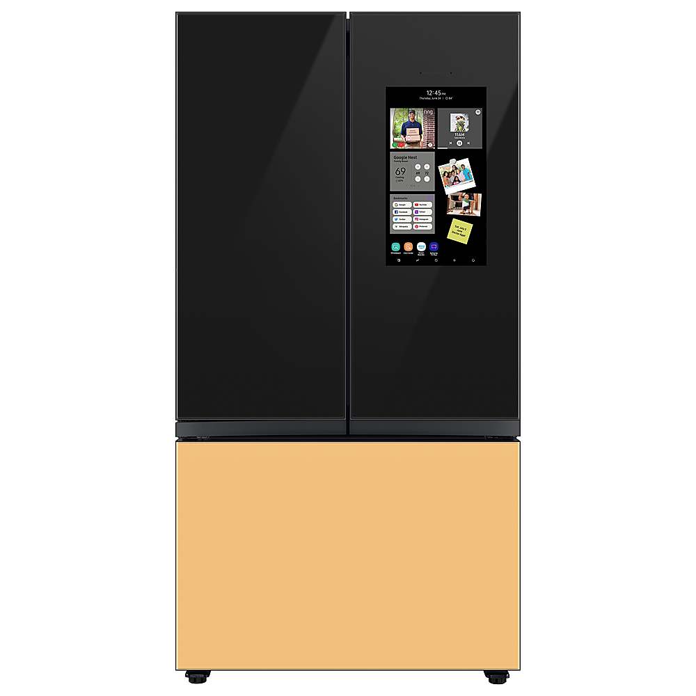 Alt View 21. Samsung - Bespoke 3-Door French Door Refrigerator panel - Top Panel - Charcoal Glass.