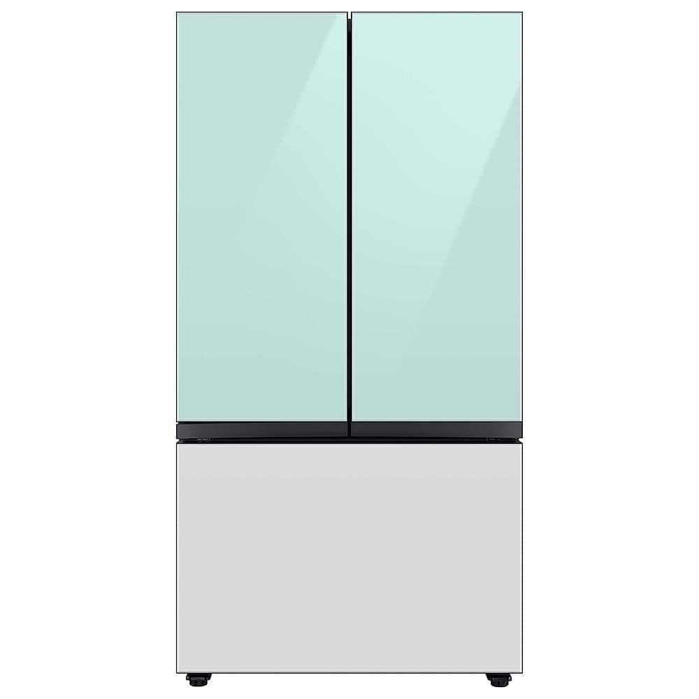 Alt View 11. Samsung - Bespoke 3-Door French Door Refrigerator panel - Top Panel - Morning Blue Glass.