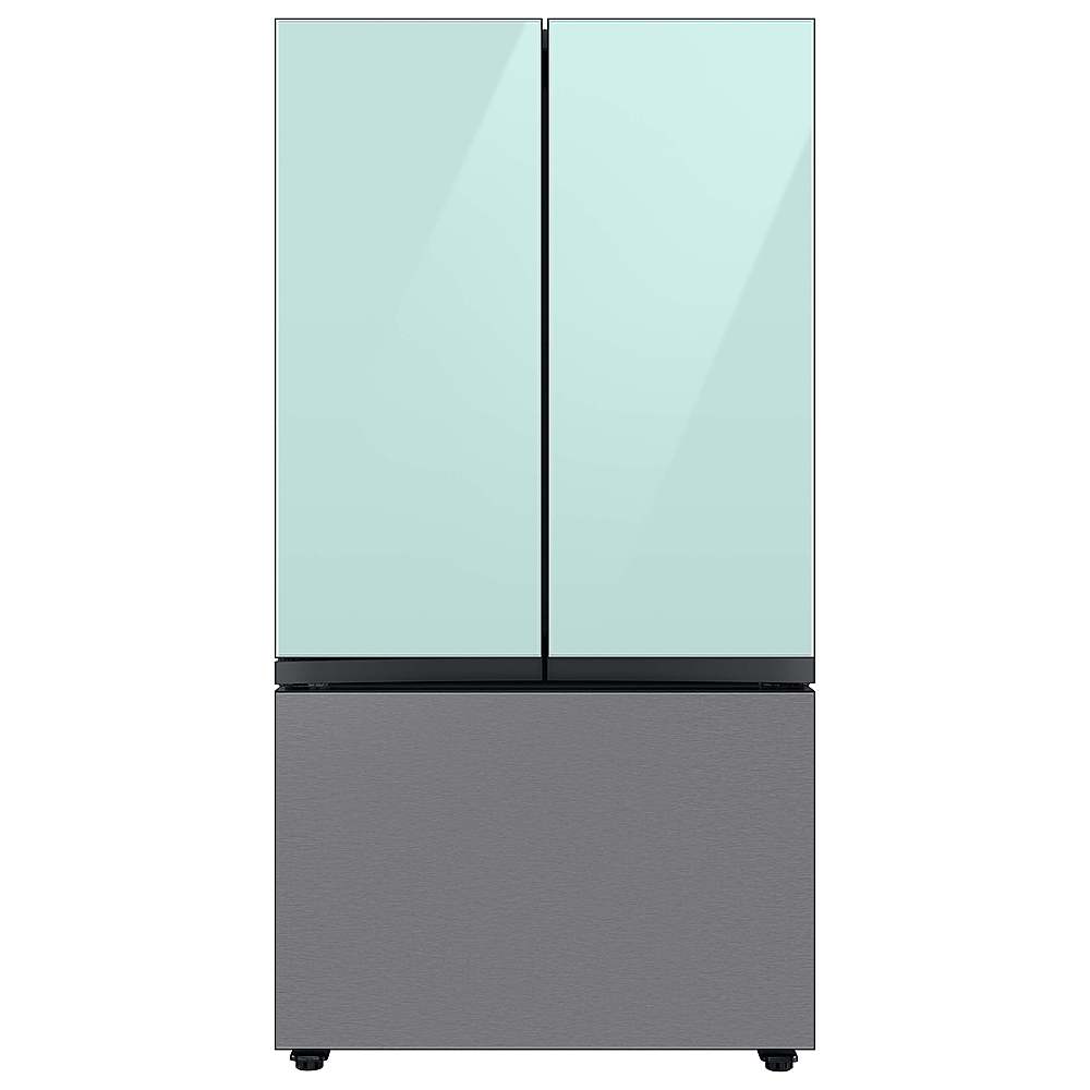 Alt View 12. Samsung - Bespoke 3-Door French Door Refrigerator panel - Top Panel - Morning Blue Glass.