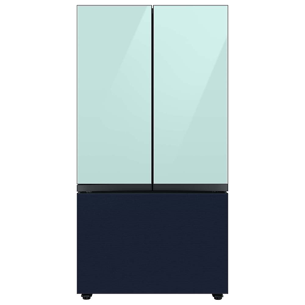 Alt View 15. Samsung - Bespoke 3-Door French Door Refrigerator panel - Top Panel - Morning Blue Glass.