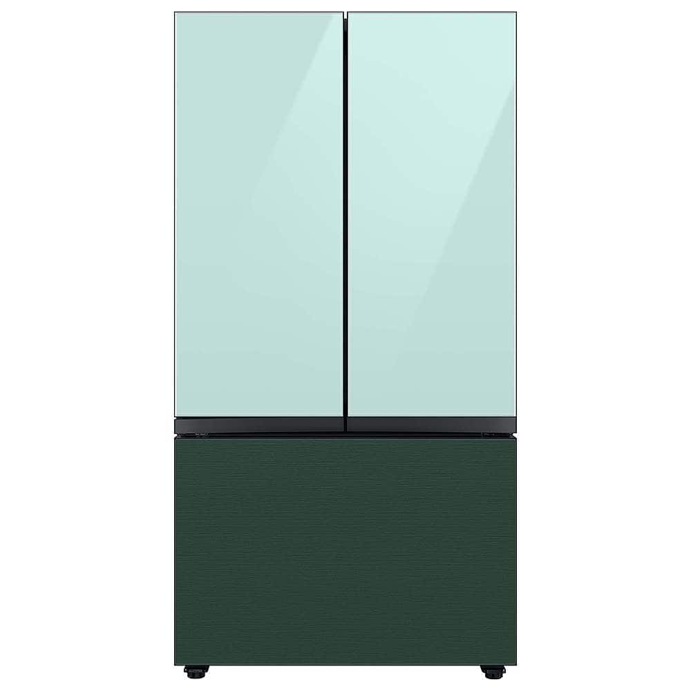 Alt View 16. Samsung - Bespoke 3-Door French Door Refrigerator panel - Top Panel - Morning Blue Glass.