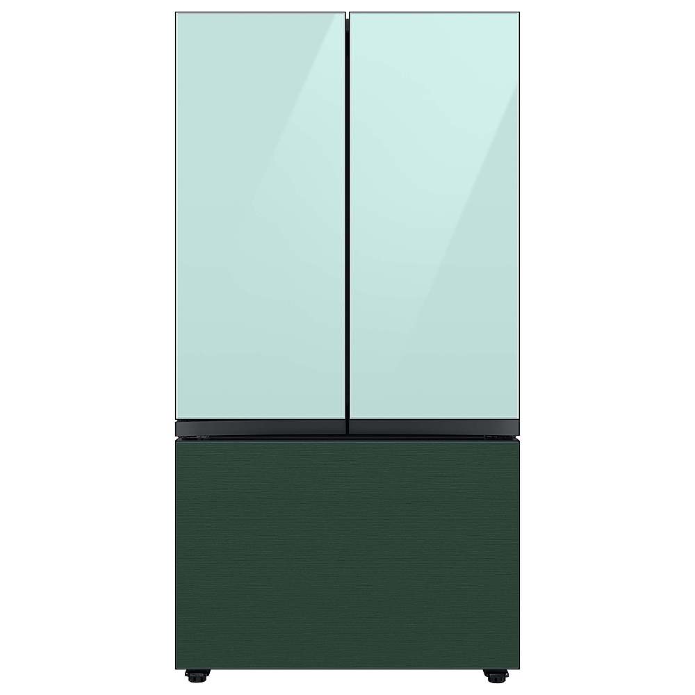 Alt View 16. Samsung - Bespoke 3-Door French Door Refrigerator panel - Top Panel - Morning Blue Glass.